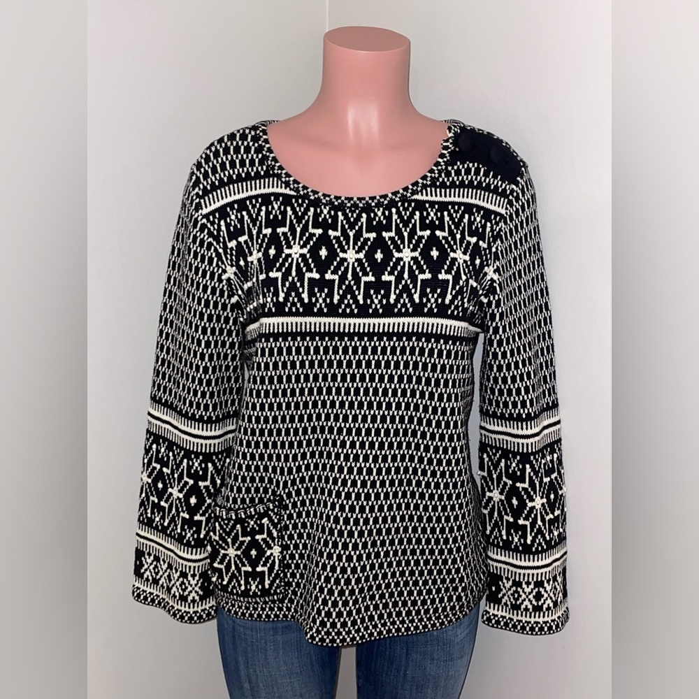 J. Jill Nordic Pocket Pullover Sweater - Small